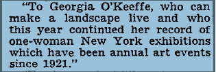 Georgia O’Keeffe: 1945 woman of achievement
